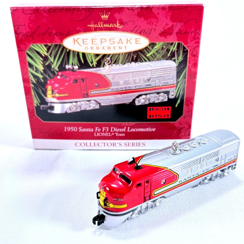 1997 Hallmark Ornament 1950 Lionel Santa Fe F3 Diesel Locomotive